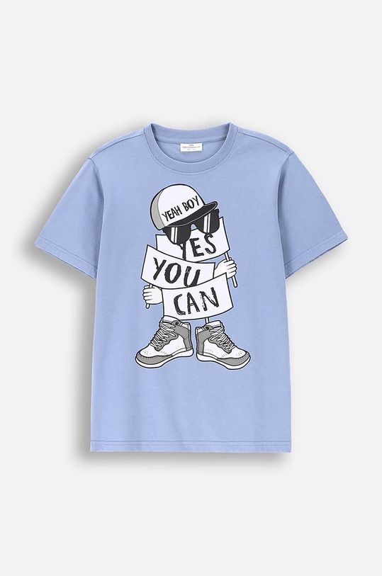 Coccodrillo t-shirt bawełniany dziecięcy nadruk niebieski ZC4143208VBA