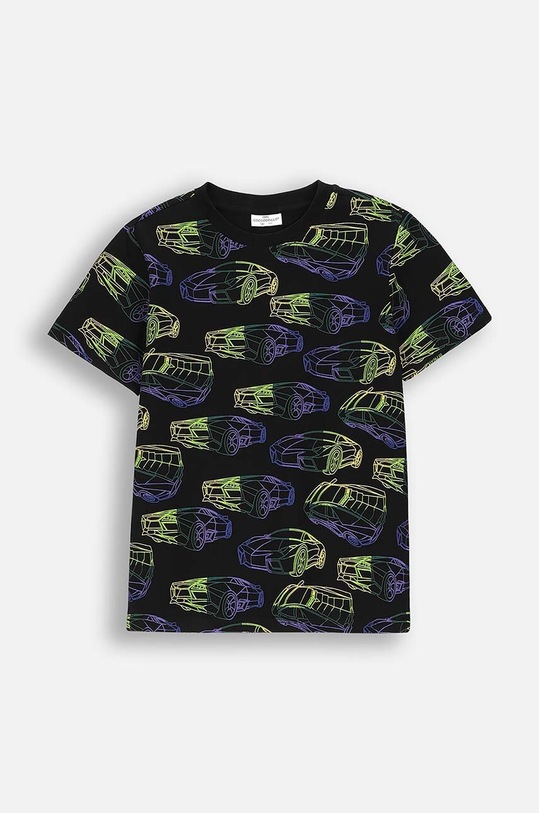 Coccodrillo t-shirt bawełniany dziecięcy wzorzyste czarny ZC4143218VBA