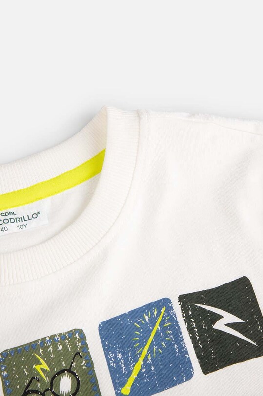 Chłopiec Coccodrillo t-shirt bawełniany dziecięcy ZC4143203LBW beżowy