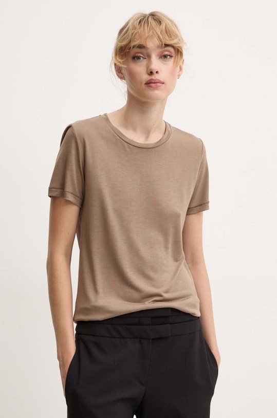 Bruuns Bazaar t-shirt KatkaBB ss T-shirt regular beżowy BBW1072N