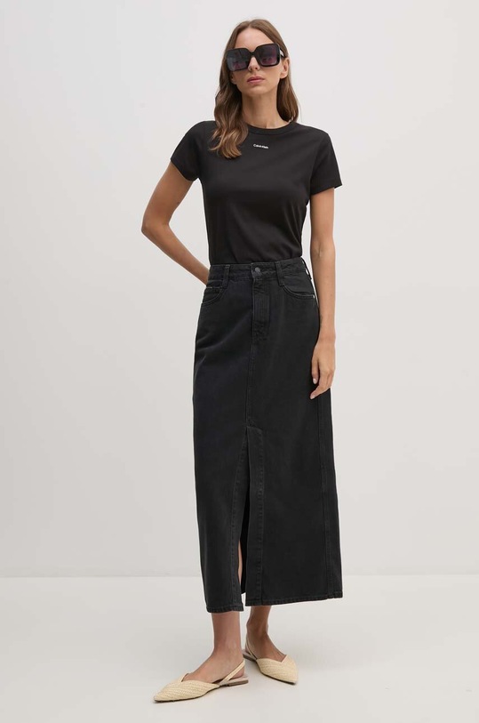 Bavlněné tričko Calvin Klein K20K207212 černá AW24