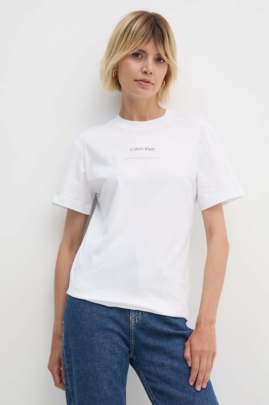 Calvin Klein t-shirt bawełniany bawełna biały K20K207215