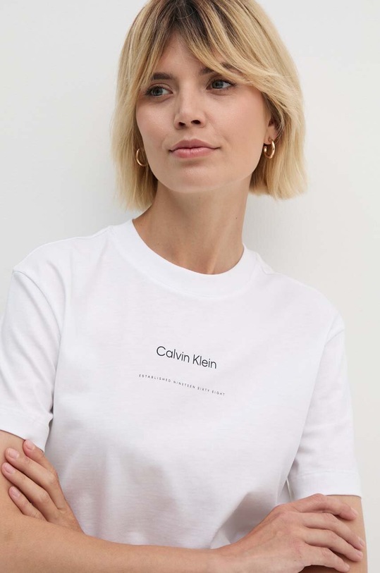 Calvin Klein t-shirt bawełniany biały K20K207215