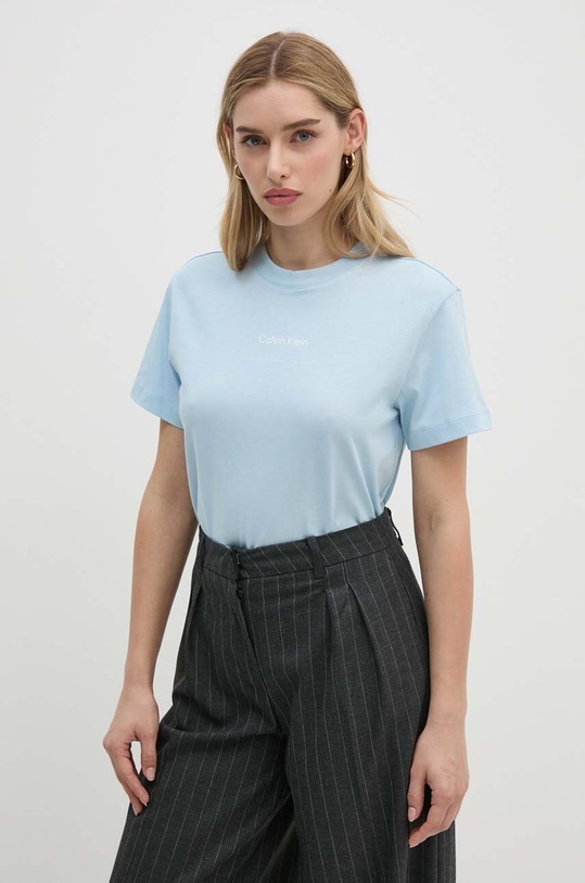 Calvin Klein t-shirt bawełniany bawełna niebieski K20K207215