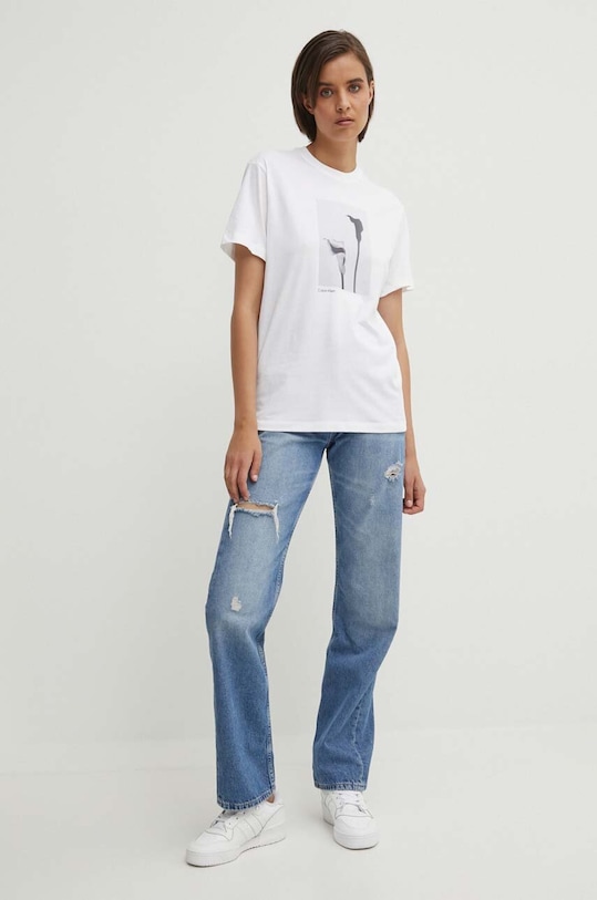 Calvin Klein t-shirt bawełniany K20K207579 biały AW24