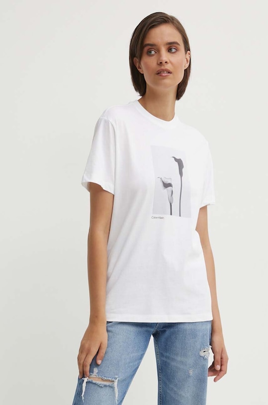 Calvin Klein t-shirt bawełniany biały K20K207579