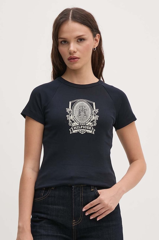 Tommy Hilfiger t-shirt bawełniany nadruk granatowy WW0WW42089