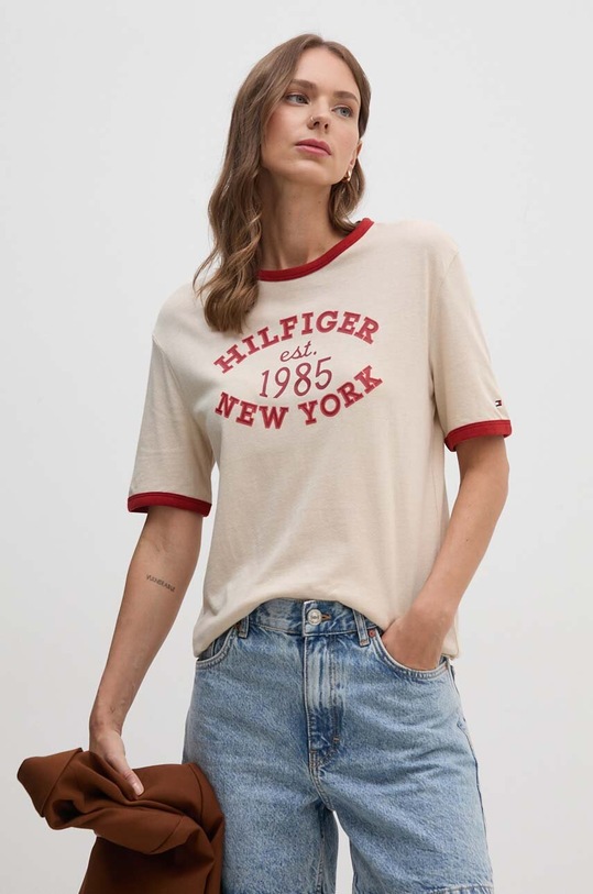Tommy Hilfiger t-shirt pozostałe beżowy WW0WW42585