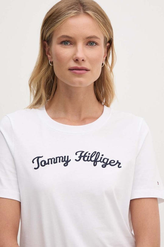 Odzież Tommy Hilfiger t-shirt bawełniany WW0WW42589 biały
