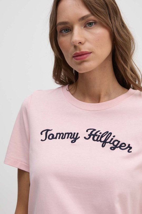 Tommy Hilfiger t-shirt bawełniany różowy WW0WW42589