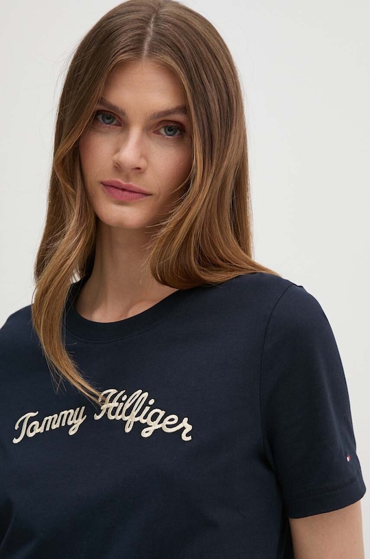 Tommy Hilfiger t-shirt bawełniany regular granatowy WW0WW42589