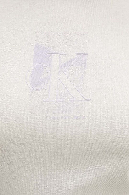 Хлопковая футболка Calvin Klein Jeans J20J223908 бежевый