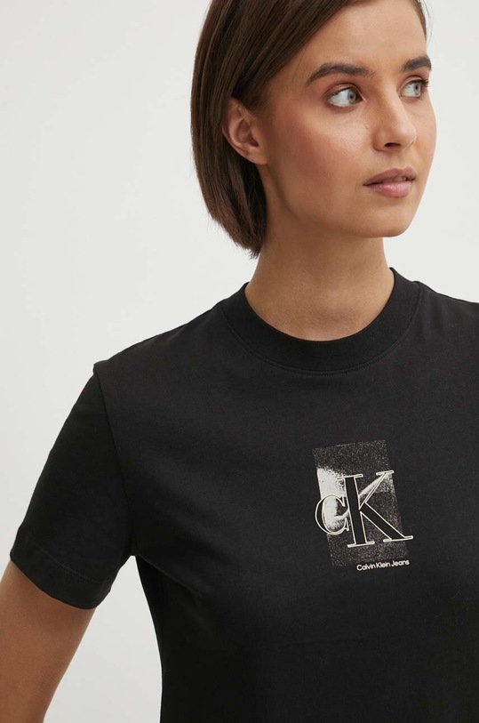 Хлопковая футболка Calvin Klein Jeans чёрный J20J223908