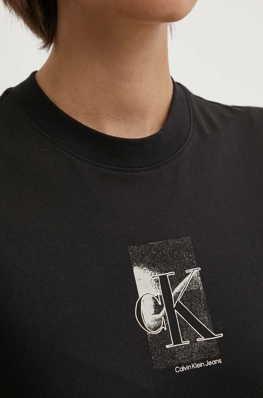 Хлопковая футболка Calvin Klein Jeans J20J223908 чёрный