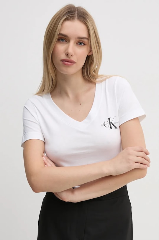 Calvin Klein Jeans tricou din bumbac 2-pack uni negru J20J223447