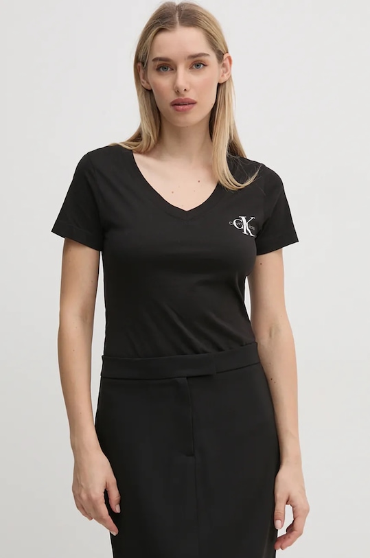 Calvin Klein Jeans t-shirt bawełniany 2-pack bawełna czarny J20J223447