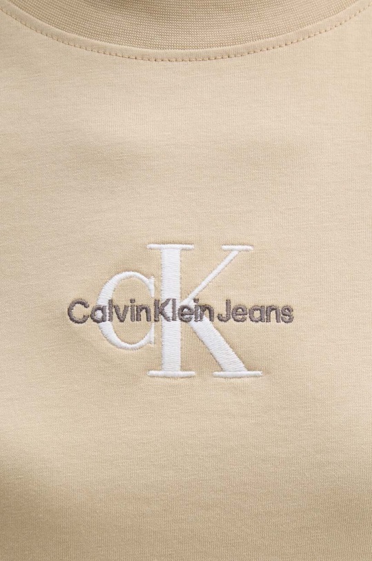 Хлопковая футболка Calvin Klein Jeans бежевый J20J223563