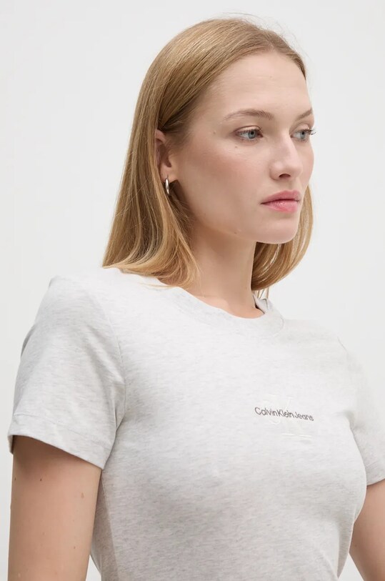 Хлопковая футболка Calvin Klein Jeans серый J20J223563