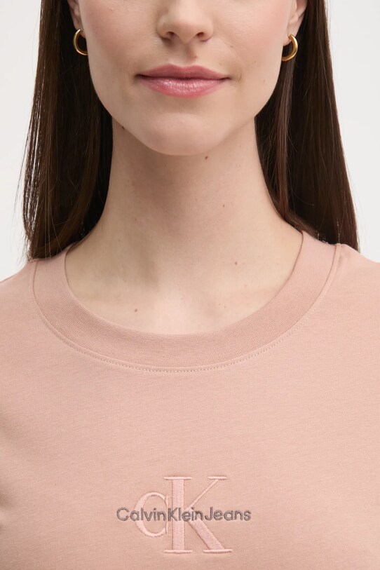 Хлопковая футболка Calvin Klein Jeans J20J223563 оранжевый