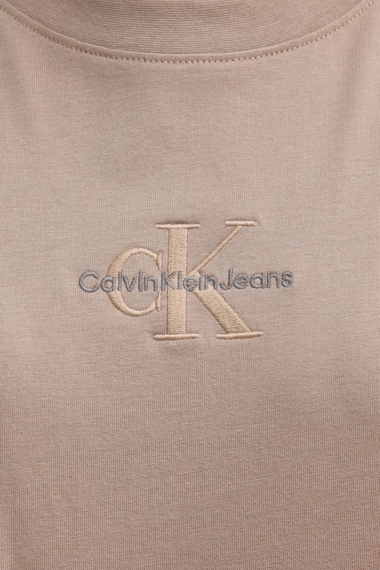 Бавовняна футболка Calvin Klein Jeans J20J223563 бежевий