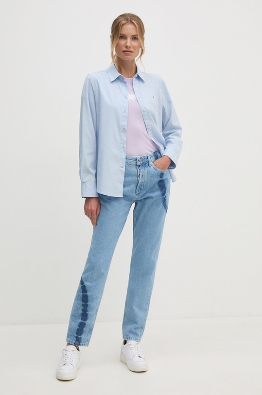 Pamučna majica Calvin Klein Jeans J20J223625 ljubičasta AW24