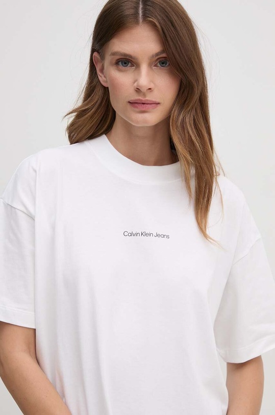 Bavlnené tričko Calvin Klein Jeans biela J20J224349