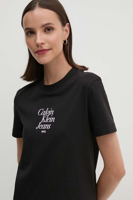 Odzież Calvin Klein Jeans t-shirt bawełniany J20J224890 czarny