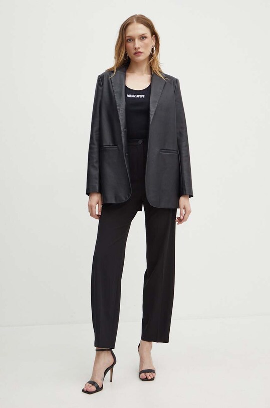Хлопковый топ Patrizia Pepe 8M1617.J216 чёрный AW24