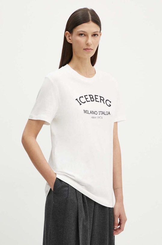Iceberg t-shirt bawełniany F021.6325 biały SS25