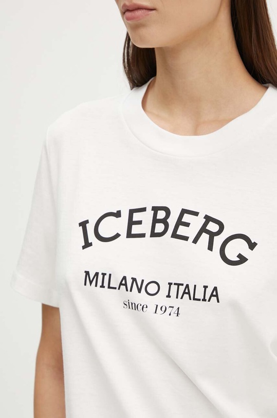Iceberg t-shirt bawełniany biały F021.6325