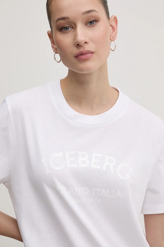 Iceberg tricou din bumbac alb F021.6325
