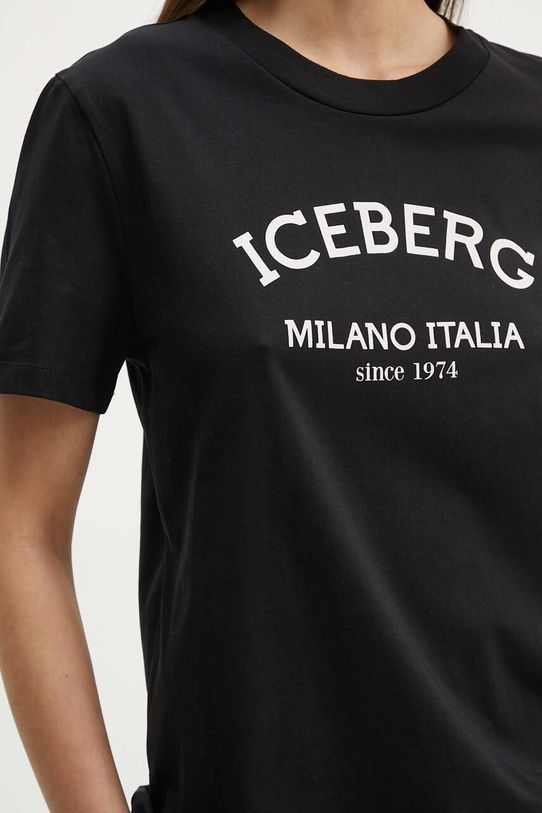 Iceberg t-shirt bawełniany F021.6325 czarny