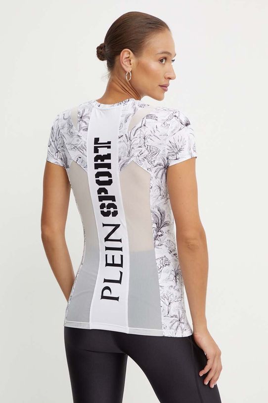 PLEIN SPORT t-shirt wzorzyste biały FADC.WTK3355.STE003N