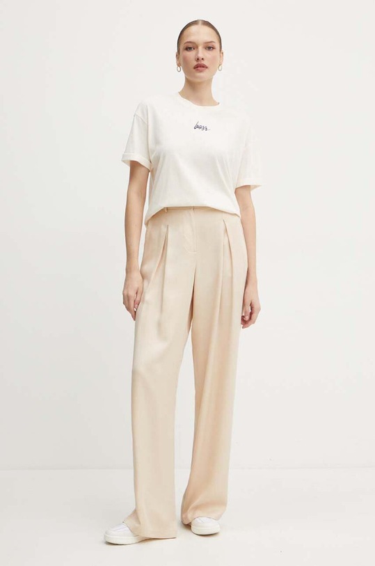 Boss Orange pamut póló 50519425 bézs AW24