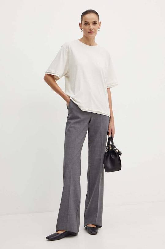 Pamučna majica Boss Orange 50520820 bež AW24