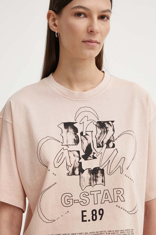 G-Star tricou din bumbac roz D24632.2653