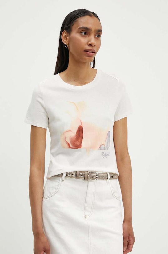 G-Star t-shirt in cotone sovrastampa beige D24643.4107