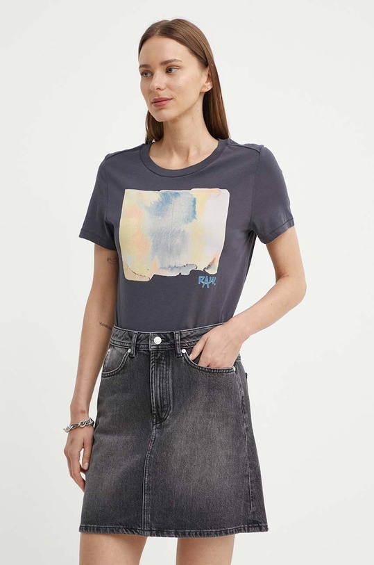G-Star t-shirt bawełniany szary D24643.4107