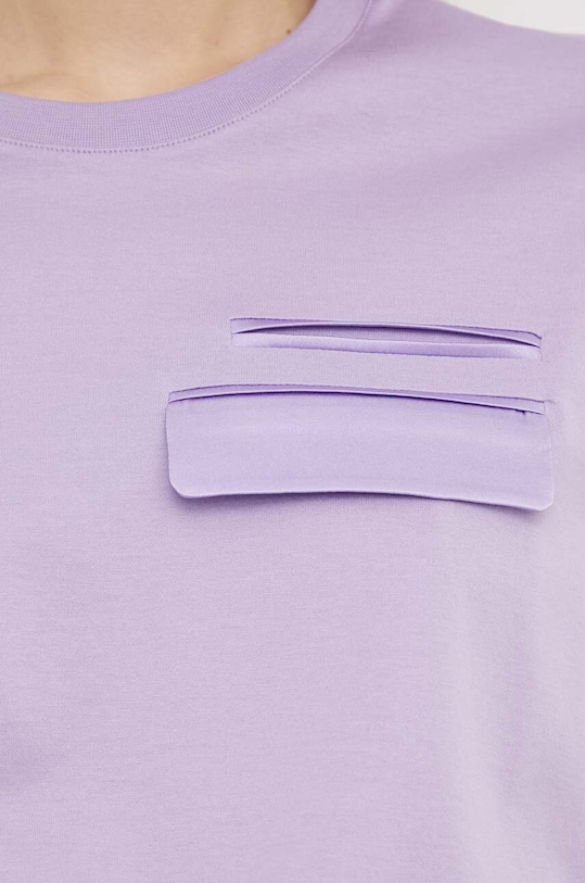 Бавовняна футболка BOSS 50521741 фіолетовий