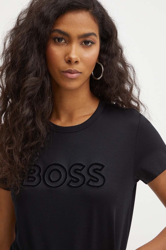 BOSS pamut póló fekete 50522209