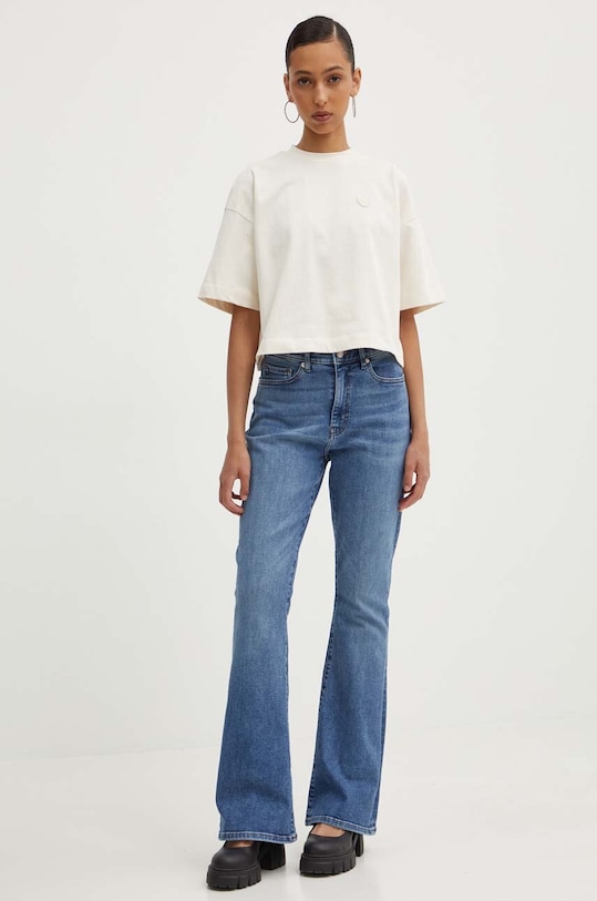 Hugo Blue tricou din bumbac 50520155 bej AW24