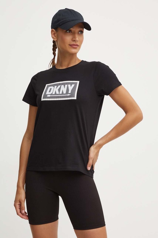 Bavlněné tričko Dkny potisk černá DP4T9724