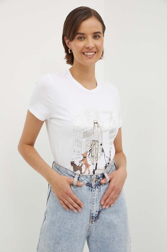 Μπλουζάκι Dkny κανονικό λευκό P4DHSWNA