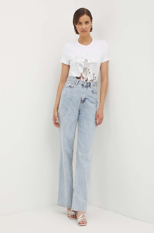 Μπλουζάκι Dkny P4DHSWNA λευκό AW24