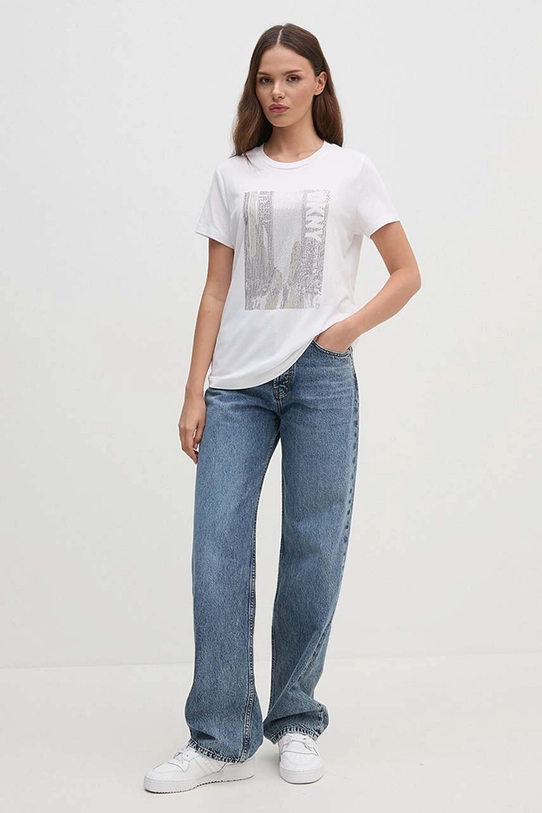 Dkny t-shirt P4DHQWNA biały AW24