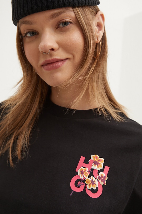 HUGO tricou din bumbac negru 50520307