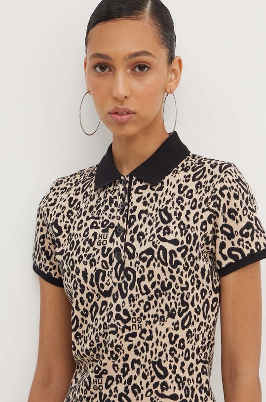 HUGO polo wzorzyste beżowy 50522409