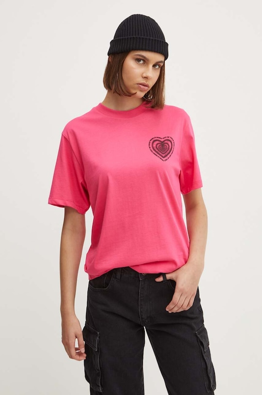 HUGO t-shirt bawełniany 50521072 różowy AW24