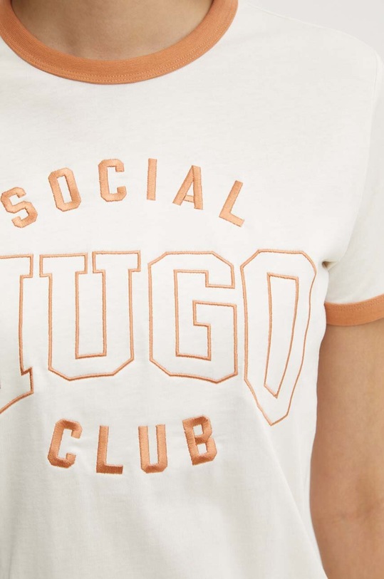 HUGO t-shirt bawełniany 50530170 beżowy