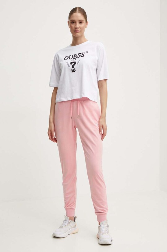 Бавовняна футболка Guess AURLIE V4YI06.I3Z14 білий AW24